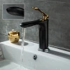Luxury Gold Handle Matt Painting Mixer Taps Black Sink Faucet For Basin