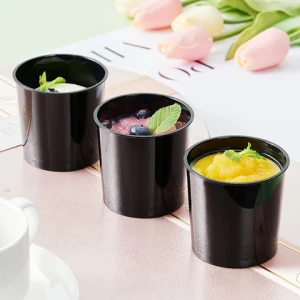 Luxury Ice Cream Cup Mini New Black  Disposable Dessert Cake Cups