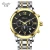 Import luxury men custom 24k gold japan movt 3atm water resistant automatic watch from China