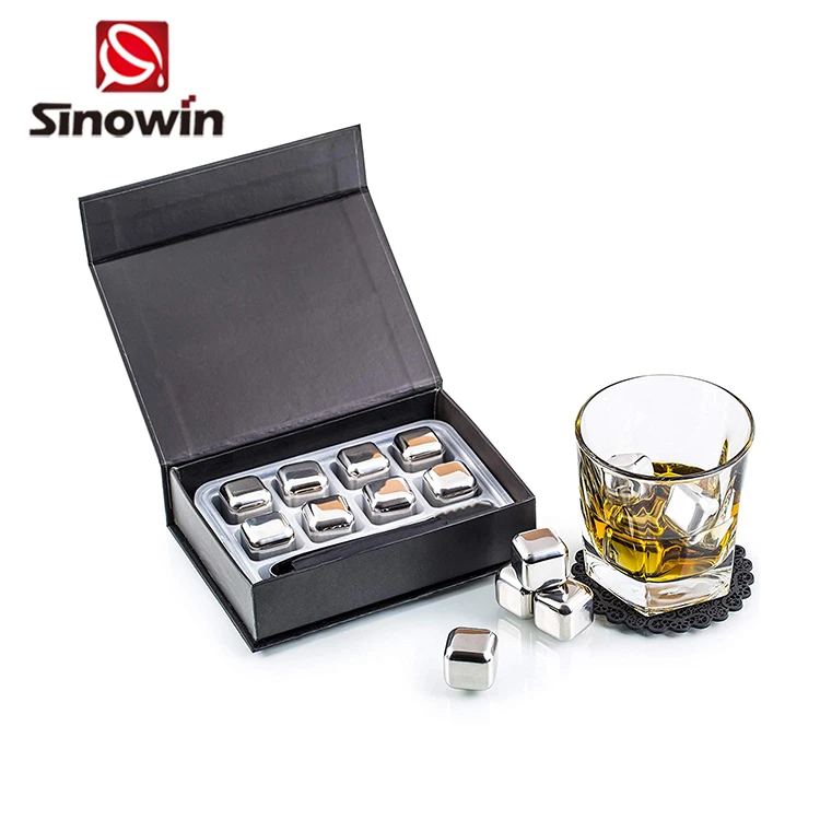 Luxury Packaging Set Reusable Whiskey Stones Stainless Steel 304 Ice Cubes