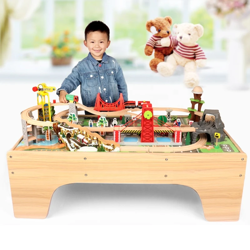 luxury wooden track set electric train track 3-6 years old childrens educational creative toys