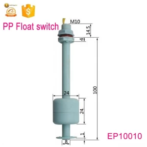 M10*100mm 0-220V Plastic water level sensor  manufacturers Magnetic float switch EP10010-2A1
