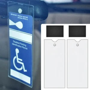 Magnetic-Back Clear Plastic Holders for Parking Placards - Easy On and Easy Off - MMP2-E