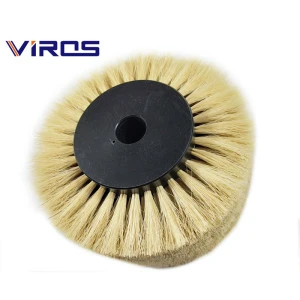 Manufacturer customized pig hair brush roller for shoe polishing machine/leather polishing brush