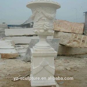 Marble Handmade Carving Flower Vase for hot sale