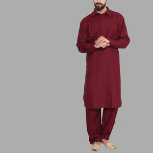 Maroon Exclusive Muslim Men KurtaNew style Male baju clothing