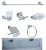 Import metal main material bath hardware sets zinc alloy chrome plated toile sanitary ware bathroom set from China