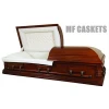 MF flawless quality solid poplar medium mahogany finish casket funeral supply