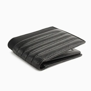 MINANDIO Business mens hand made genuine Leather card small wallets bifold style slim leather billfold
