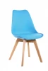 Modern design comfortable  soft cushion dining chairs with beech wood legs plastic wood chairs