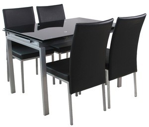Modern Design Home Furniture Glass Material Extendable Dining Table Sets Dining Table and Chair