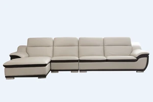 Modern leather sofa set furniture wooden leg frame, modern living room sofa set for home furnitures