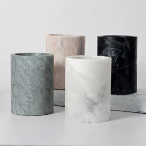 Modern Marble Carrara White Flower Vase