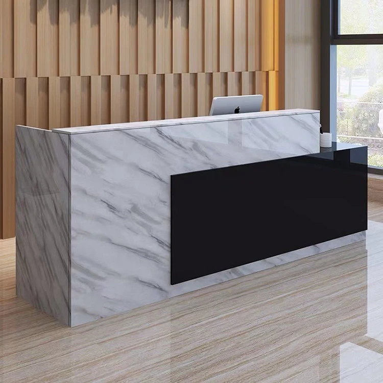 modern regular office front desk counter hotel salon marble reception desks