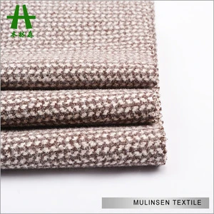 Mulinsen Textile Customized Design Knitted Polyester Wool Blazer Tweed Fabric for Women&#39;s Coat
