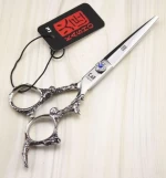new arrival KASHO 6.0 inch 9CR  dragon handle professional barber hair thinning cutting scissors