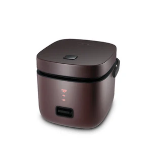 New Arrival Square Korea Design Red Brown House Baby School Student Personal Mini Rice Cooker with Accessories