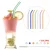Import New Bar Accessories 3 pieces reusable straight curve straw with brush  glass straw for sale from China