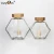 Import New Clear Hexagon Glass Muth Honey Jar with Wooden Cap for Juice Storage from China