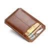 New design custom full grain rfid blocking slim genuine leather credit card holder wallet