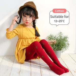 New Design Cute Cartoon Pattern Knitting Child Cotton Tight Pantyhose For Girls