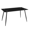 New design fashion glass dining table home furniture restaurant dining table rectangle black dining table