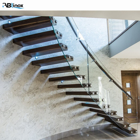 Buy New Design Interior Floating Staircase With Glass Floating Glass ...
