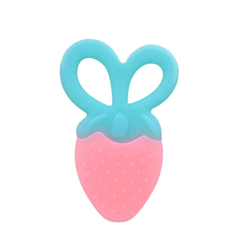 New Design Teething Toys Teether Soft Safe Flexible Food Grade Silicone Fruit Teether