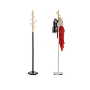 New Design Tree Shaped Wooden Free Standing Garment Metal Floor Hat Hanger Hanging Rail Stand Wood Coat Rack