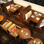 New Design Wholesale Commercial Restaurant Furniture Vintage Wooden Restaurant Dining Set,Bar Cafe Furniture
