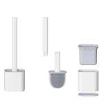 New Non-Slip Long Handle Toilet Bowl Cleaner Brush Cleaning Brush TPR Flex Toilet Brush with Holder