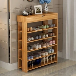 New Product Multi-function Shoe Racks 5-Tier with 1-Cabinet Totally Bamboo Shoe Rack Entryway Shoes Shelf Storage Organizer