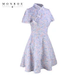New Summer Dress Chinese Style Dress For Women Chinese Traditional Printing Cheongsam Dress