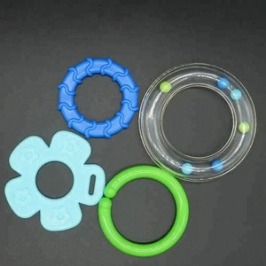 New Teething Ring Safety Rattles Biting Toy Kids Cute Hot Sale Toy Baby TPE Silicone Teether