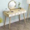 New unique design wooden modern make up dresser vanity dress table set with LED lighting mirror