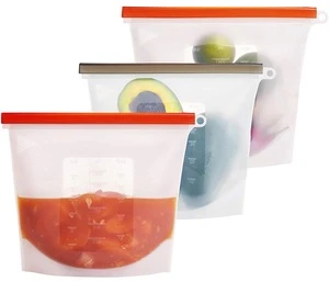 Non-toxic Food Grade Sealing Silicon Reusable Silicone Food Storage Bags