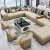 Import Nordic modern mueble de sala wood living room sets leather u shaped sofa bed fabric luxury furniture sofa set from China