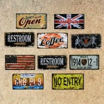 Nostalgia embossed metal tin sign souvenir vintage license plates retro number plate