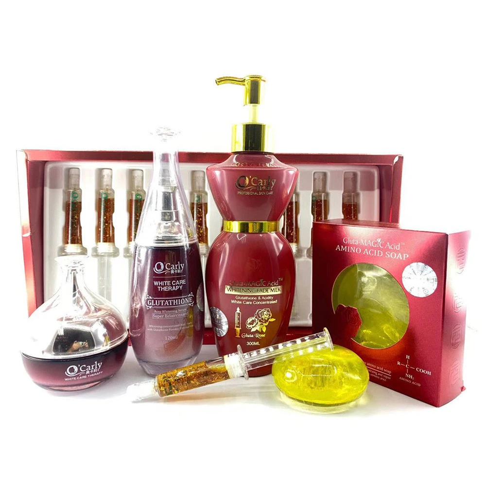 O&#39;Carly Strongest Whitening Care Therapy Set With Body Lotion Serum Face Cream Soap and Injection 5PCS Red Kit