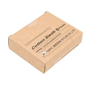 OEM Paper Box Eco Friendly Ear Cleaning Wooden Stick Cotton Buds