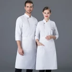 OEM Service Factory Supply Twill Fabric Chef Coat Uniform with Custom Logo