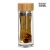 Oem thick bottom portable tea drinking bottle double wall glass water bottle to go with infuser  for water