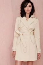 OEM wholesale lady classic winter coat , Fashion knee length women's trench coat