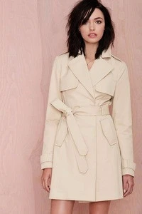 OEM wholesale lady classic winter coat , Fashion knee length women&#039;s trench coat