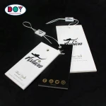 Offset Printing Recycled Thick White Paper Cardboard Luxury Hang Tags with Custom UV Brand Name Logo