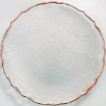 Ohere Lace edge glass charger tableware golden rim service plate sliver rim transparent charger plate for wedding party hotel
