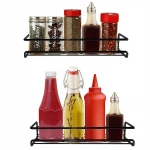 Oniya Metal Wall Mounted Shelf Bottles Organizer Hanging Spice Rack Kitchen
