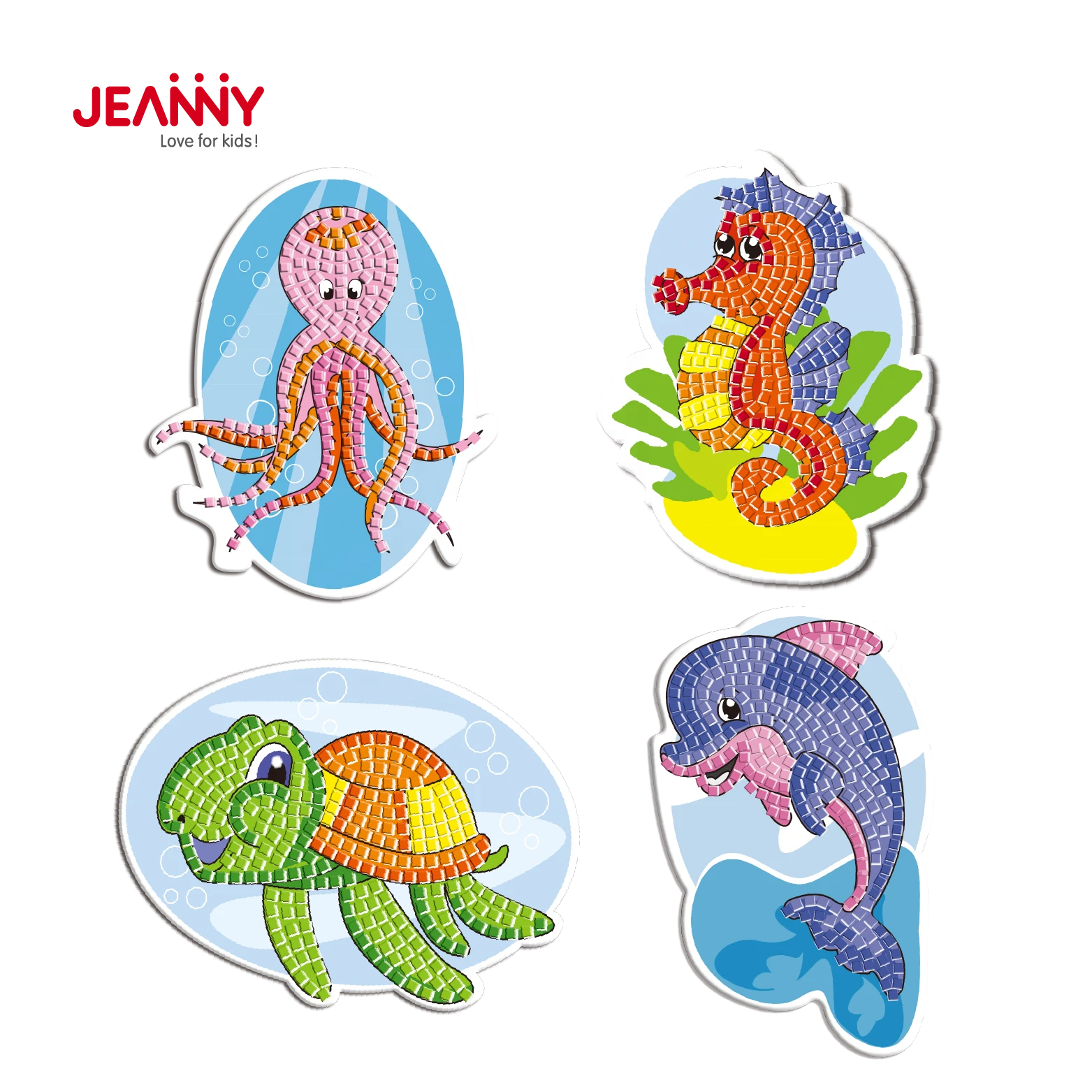 Other Child Toys Hobbies Dolphin  Devilfish Tortoise Sticker Sticky Mosaic Eva Foam Toys DIY Mosaic Craft Kit For Toddler