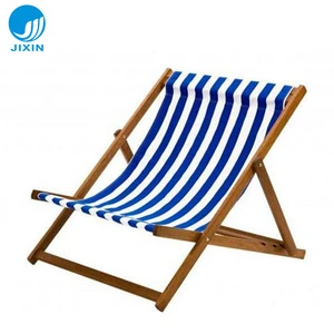 Outdoor double seat folding wooden deck beach chair