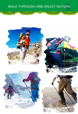 Outdoor Folding Trekking Ski Poles Camping Portable Hiking Walking Stick
